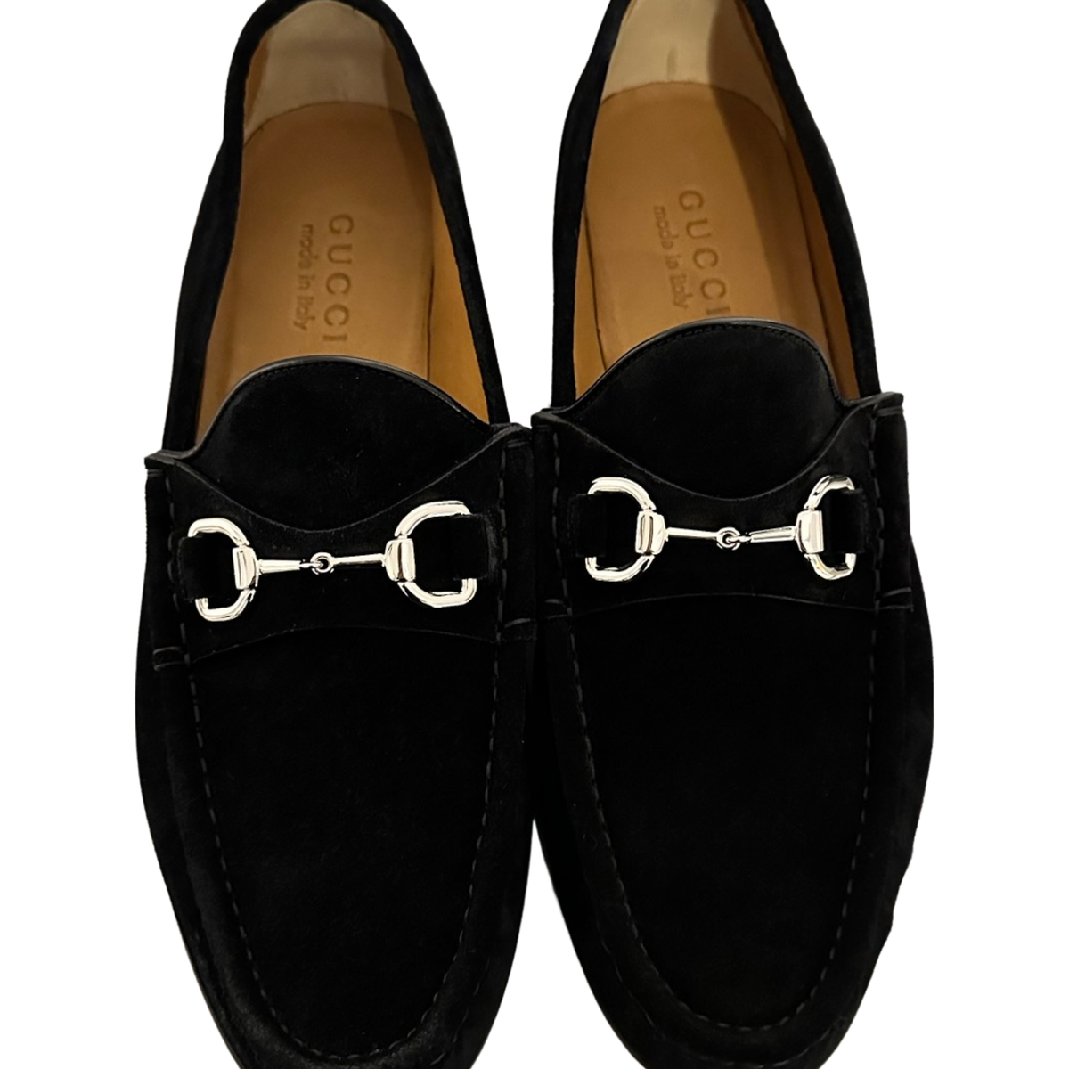 Mens black top suede gucci loafers