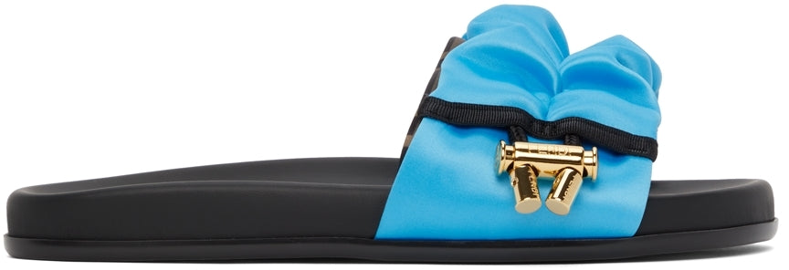 Fendi black best sale satin slides