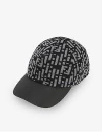 fendi-mens-grey-brand-print-contrast-brim-knitted-сар